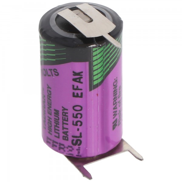 Tadiran LTC SL-550 / PT lithiumthionylchloridbatteri 1 / 2AA med printforbindelse + / - med 10 mm stigning