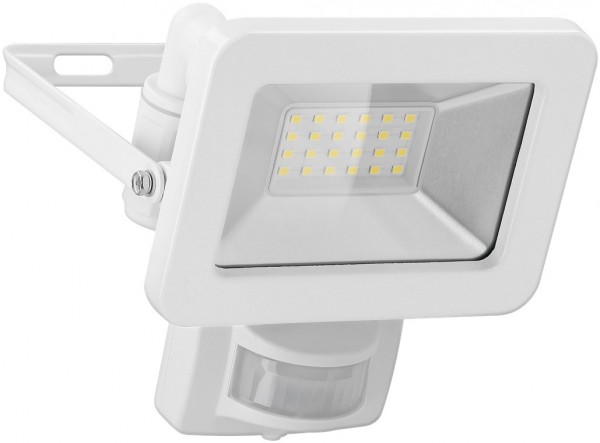 Goobay LED udendørs spotlight, 20 W, med bevægelsesdetektor - med 1700 lm, neutral hvidt lys (4000 K), PIR sensor med ON/OFF funktion og M16 kabelforskruning, velegnet til udendørs brug (IP44)