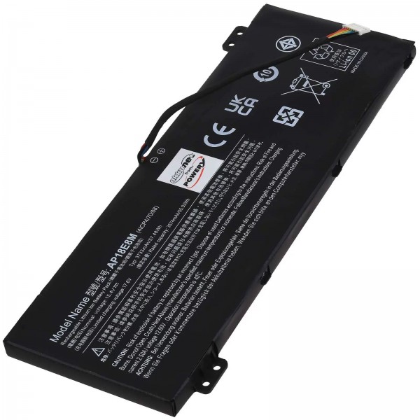 Batteri egnet til gaming laptop Acer Nitro 5 AN515-55-53S4, Nitro 5 AN515-55-73LA, type AP18E7M - 15.4V - 3700 mAh