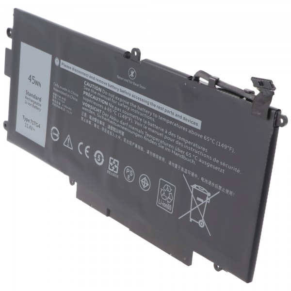 Batteri passer til Dell Latitude 5289, Li-ion, 11.4V, 3950mAh, 45Wh