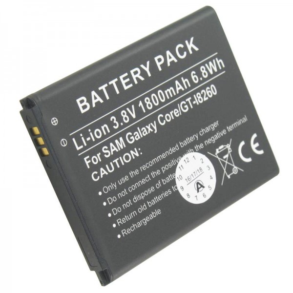 Samsung Galaxy Core, Galaxy Core Plus, GT-I8260 genopladeligt batteri som en replik af AccuCell