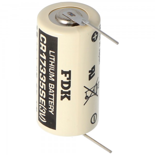 Sanyo lithiumbatteri CR17335 SE Størrelse 2 / 3A, med loddepude