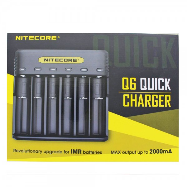 Nitecore Q6 Hurtig Oplader til 1-6 Li-ion, IMR Batterier, Ladestrøm max.2,1A
