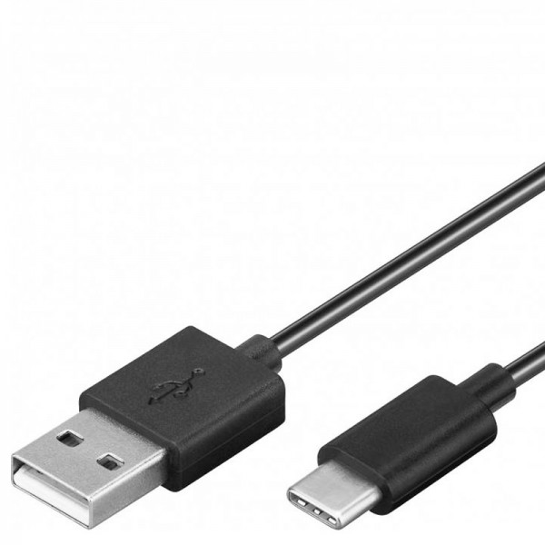 USB-C opladnings- og synkroniseringskabel til alle enheder med USB-C-tilslutning, 2 meter sort