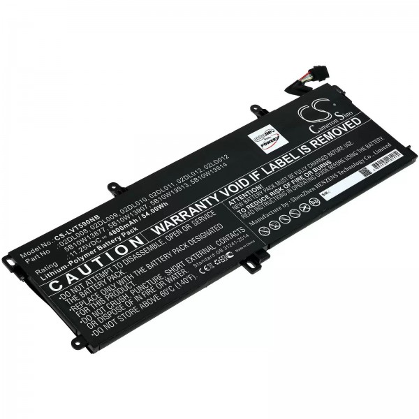 Batteri passer til bærbare Lenovo ThinkPad T15 Gen 1, T590-204n4002vge, type SB10K97646 og andre - 11.25V - 4800 mAh