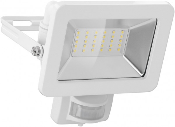 Goobay LED udendørs spotlight, 30 W, med bevægelsesdetektor - med 2550 lm, neutral hvidt lys (4000 K), PIR sensor med ON/OFF funktion og M16 kabelforskruning, velegnet til udendørs brug (IP44)