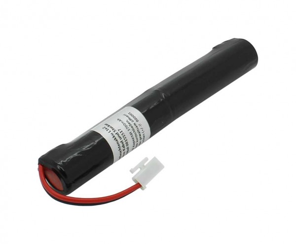 Nødlys batteri NiMH 2,4V 3700mAh L1x2 4/3A med 65mm kabel og stik erstatter Zumtobel 00155517