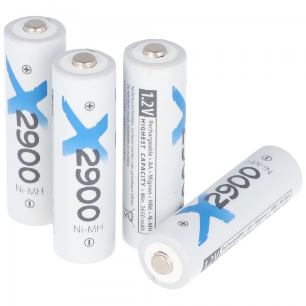 2900mAh Mignon AA batteri Ni-MH 1,2 volt 4 stykker pakket i folie