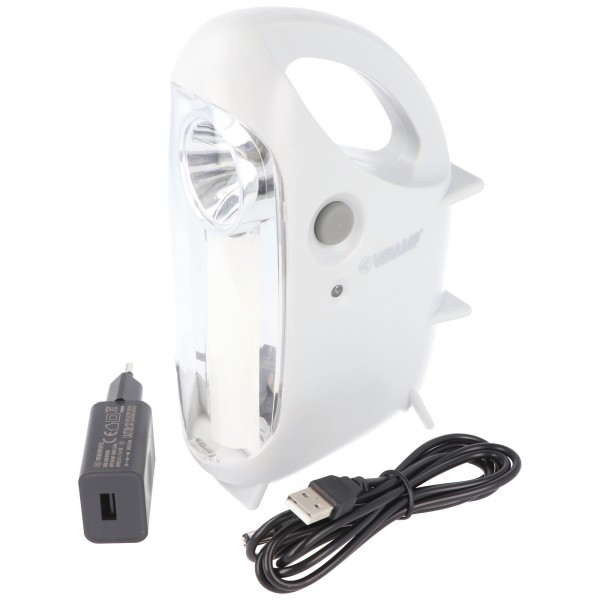 IR170EVO LED-lampe Anti Black Out, bærbar genopladelig nødlampe med ekstern oplader, 170 lumen, med mørklægningsfunktion