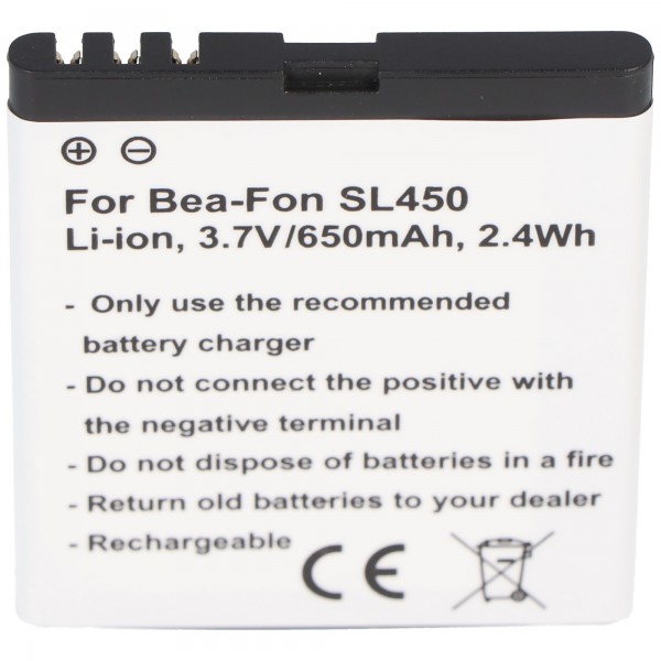 Batteri passer til Bea-Fon SL450, SL560 3,7 Volt 900mAh