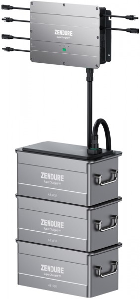 Zendure SolarFlow sæt med 3x batteri 48V / 60Ah / 2.880Wh opbevaringssystem til altankraftværker / mini PV-systemer