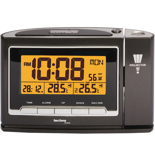 WT 529 - klassisk alarmprojektor med radioprojektion med temperaturvisning fra Technoline