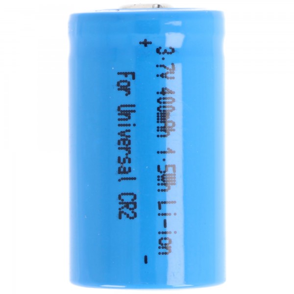 3,7 volt batteri Li-ion CR2 batteri med 3,7 volt, slutningsspænding 4,2 V maks. 400 mAh CR15H270 note spænding