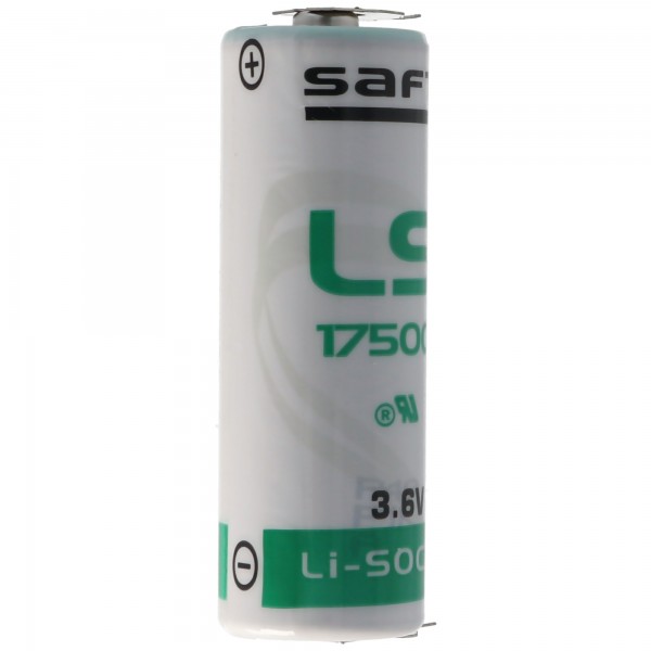 SAFT LS17500 lithiumbatteri, størrelse A, med enkelt printkontakter