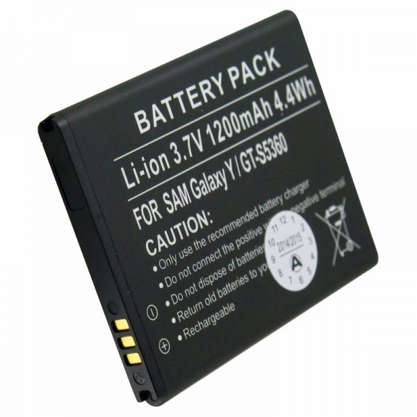 Batteri passer til Samsung Galaxy Y batteri, GT-S5360, EB454357VU
