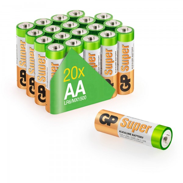 AA Mignon batteri GP Alkaline Super 1.5V 20 stk