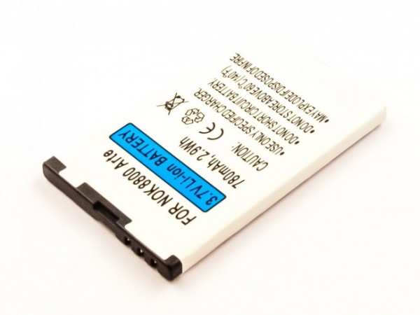 Batteri passer til Nokia 8800 Arte, Li-ion, 3.7V, 780mAh, 2.9Wh