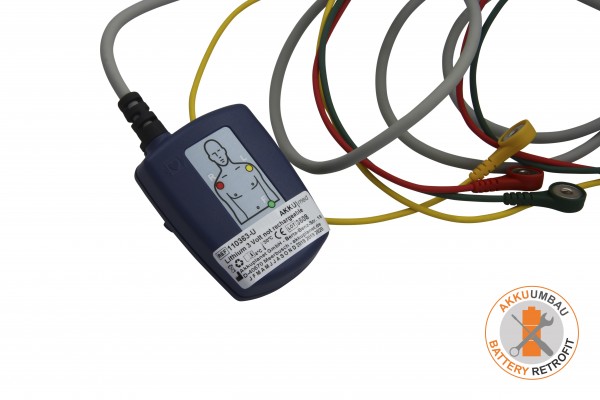 Lithium-batteri + fitting egnet til Laerdal / Philips EKG-overvågningskabel FR2 + (type M3874A)