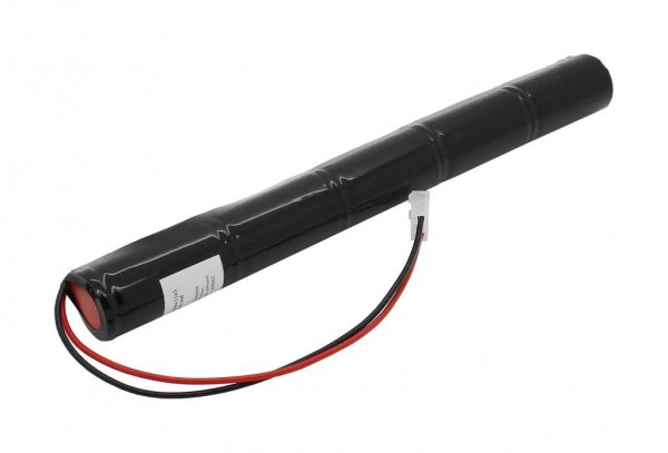 Nødlys batteri NiCd 6.0V 2500mAh L1x5 Baby C med 200mm kabel og stik egnet til Beghelli 415.111.000