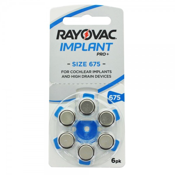 Rayovac Implant Pro + H 675CM batteri, implantat batteri også til MEDEL