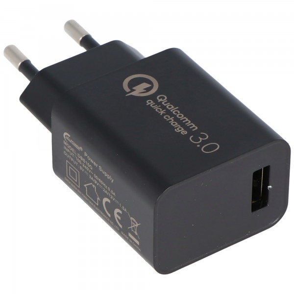 Ultrahurtig opladning, USB-strømforsyning QC3.0 5V 3A, 9V 2A og 12V 1.5A DBS15Q Quick Charge 18W