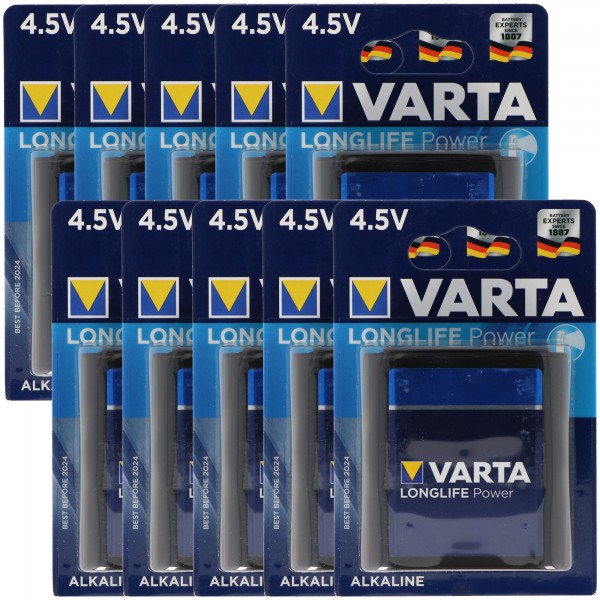 Varta High Energy 4912 fladbatteri 4.5V, MN1203, 3LR12, 3LR12P 10 stk