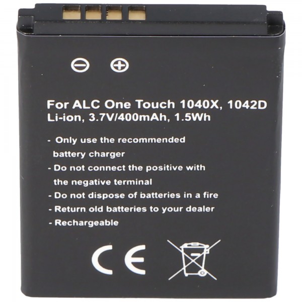 Batteri passer til Alcatel CAB0400000C1 Batteri One Touch 1040X, One Touch 1042D, OT 1040X, OT 1042D