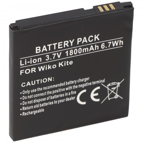 Batteri passer til Wiko KITE batteri KITEB1409043730 1800mAh