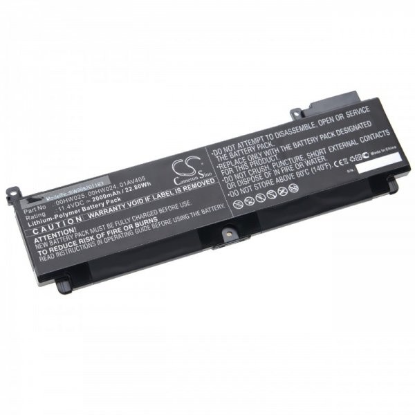Batteri passer til IBM Lenovo ThinkPad T470s og andre som 00HW025 Li-Polymer 11.4V 2000mAh