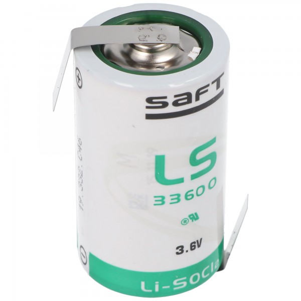 SAFT LS33600 Litiumbatteri 3.6V Primær med loddetråd Z-form
