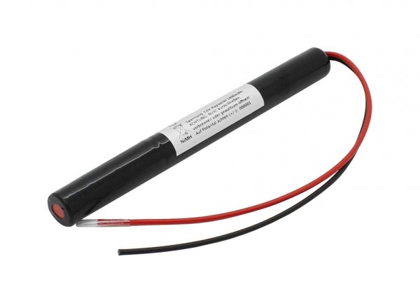 Nødlys batteri NiMH 3,6V 1800mAh L1x3 Mignon AA med 200mm kabel