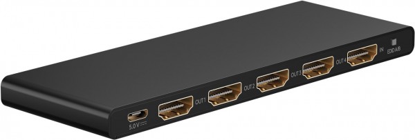 Goobay HDMI™-splitter 1 til 4 (4K @ 60 Hz) - deler 1x HDMI™-indgangssignal til 4x HDMI™-udgange