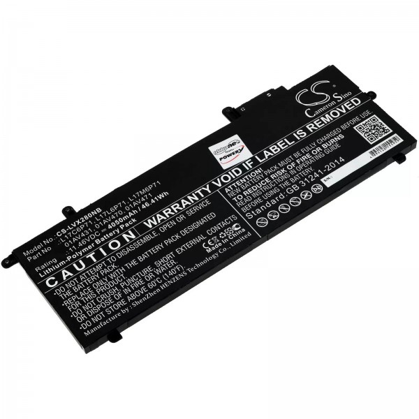 Batteri passer til bærbare Lenovo ThinkPad X280, type 01AV470 og andre - 11.46V - 4050 mAh