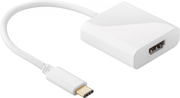 USB-C-adapter HDMI, hvidt USB-C-stik> HDMI-stik (type A)