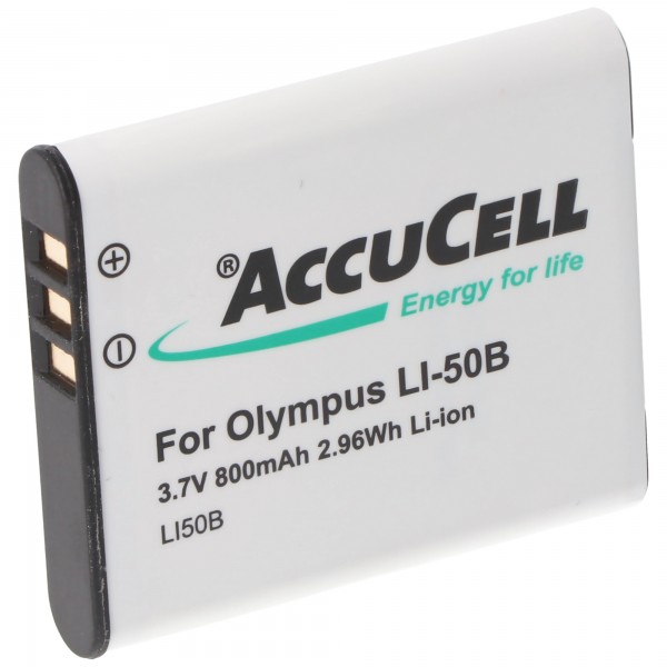 Olympus LI-50B replik batteri fra AccuCell til Li-50B, D-Li92, DB-100, VW-VBX090, NP-150