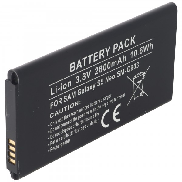 Batteri passer til Galaxy S5 Neo batteri EB-BG903BBA, EB-BG903BBE