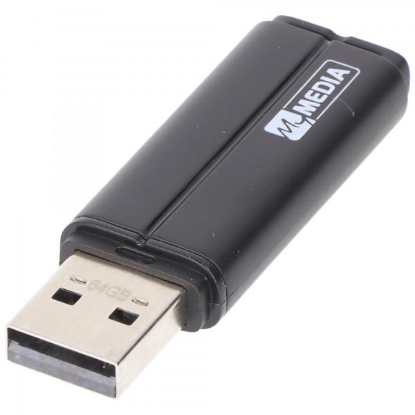 Mymedia USB 2.0 stick 64GB, sort detail blister