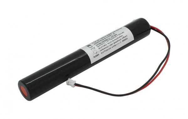 Nødlys batteri NiMH 2,4V 3700mAh L1x2 4/3A med 160mm kabel og stik erstatter Elubat 137887, H-18700/4000BTx2-JST/EH