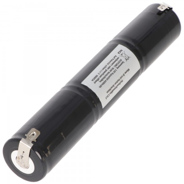 Nødlys batteri NiCd 3.6V 4500mAh L1x3 Mono D med Faston-forbindelse erstatter 3.6V batteri