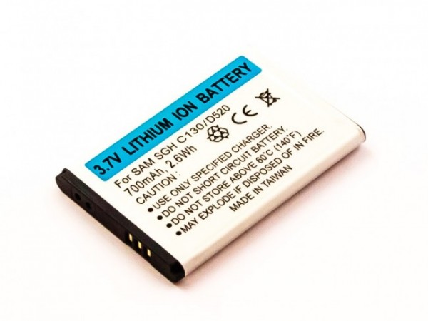 Batteri passer til Samsung SGH C130, D520, Li-ion, 3.7V, 700mAh, 2.6Wh
