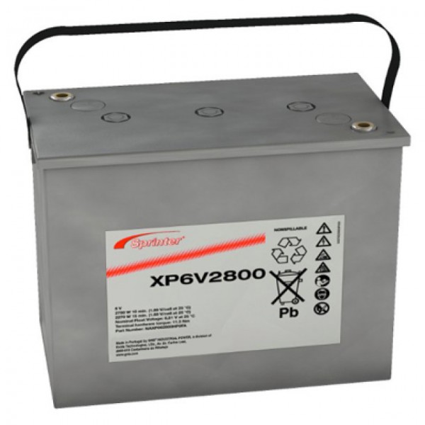 Exide Sprinter XP6V2800 blybatteri med M6 skrueforbindelse 6V, 195000mAh
