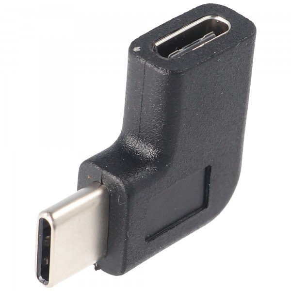 Adapter USB-C til USB-C med 90 grader vinkel Sort, vinklet adapter udvider USB-C, der passer til MacBook med USB-C-port
