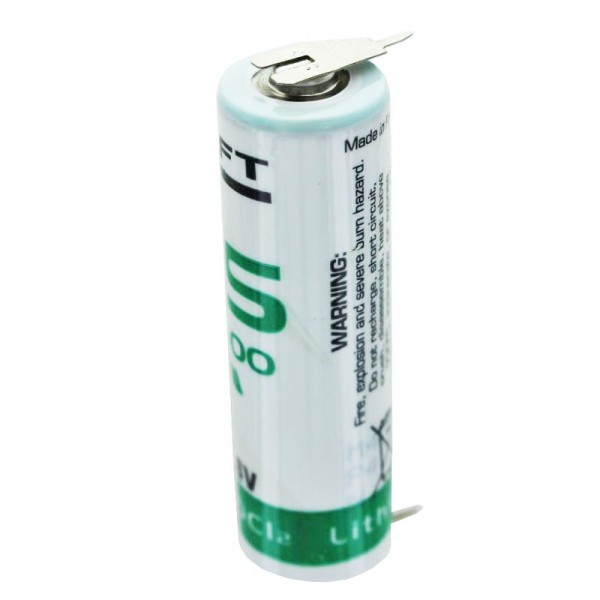 SAFT LS14500CNA lithium batteri med 2-farve kontakter