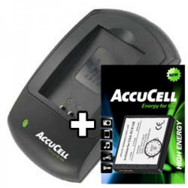 AccuCell oplader og batteri passer til Panasonic CGA-S008