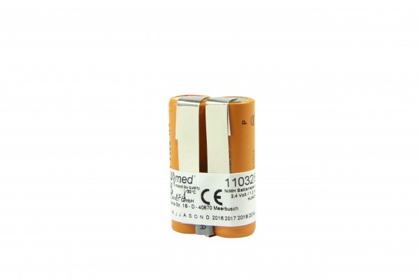 NiMH genopladeligt batteri egnet til Eppendorf Pipette Research Pro Type 4860 501.002 2,4 Volt 1,2 Ah CE-kompatibel