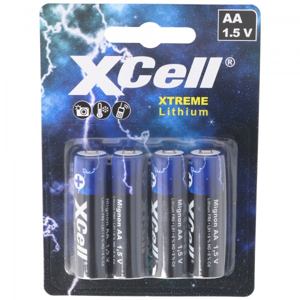 AA, Mignon lithium batteri, XTREME lithium batteri FR6, L91 1,5V blisterpakning med 4