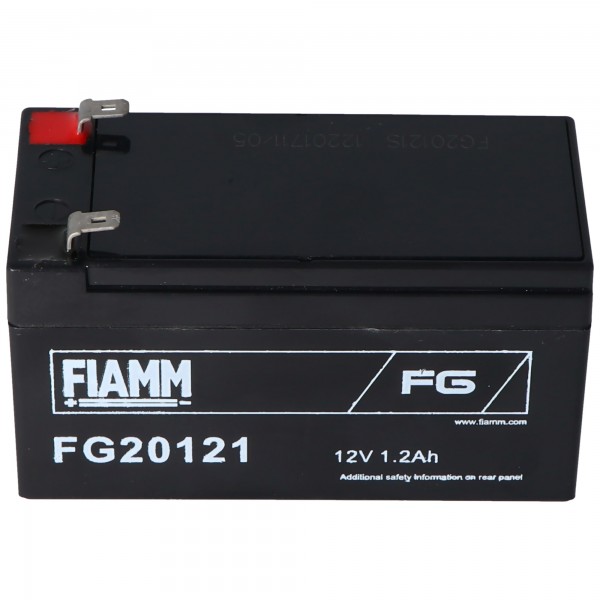 Fiamm FG20121 Batteri 1200mAh blybatteri 12 volt med 1200mAh, 2 gange 4,8mm stik kontakter