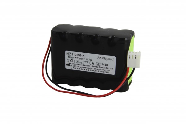 NiMH-batteri passer til Codan Argus infusionspumpe A707V, A708V - batteritype 601259 - 12 Volt 1,8 Ah CE-kompatibel