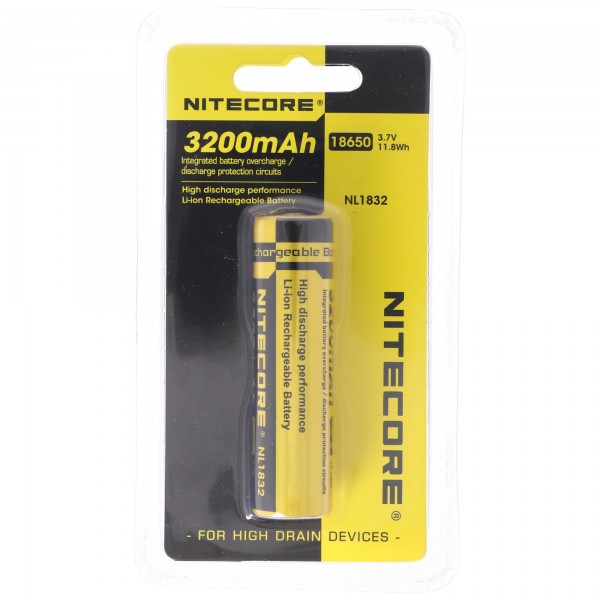 NiteCore 18650 Li-ion batteri til LED-lygter NL188 med 3100mAh