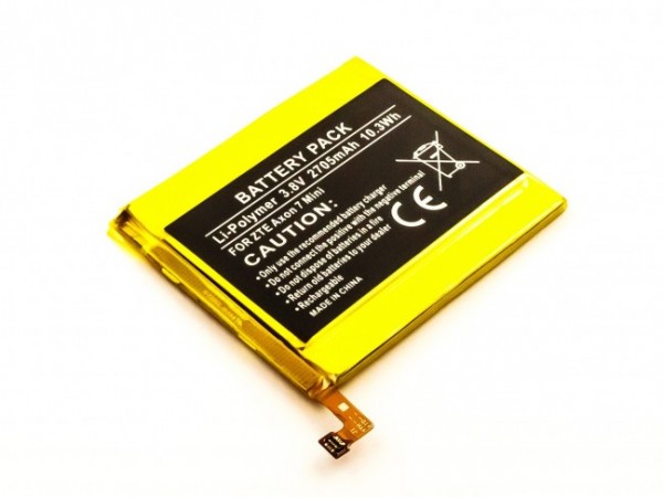 Batteri passer til ZTE Axon 7 Mini, Li-Polymer, 3.8V, 2705mAh, 10.3Wh, indbygget, uden værktøj
